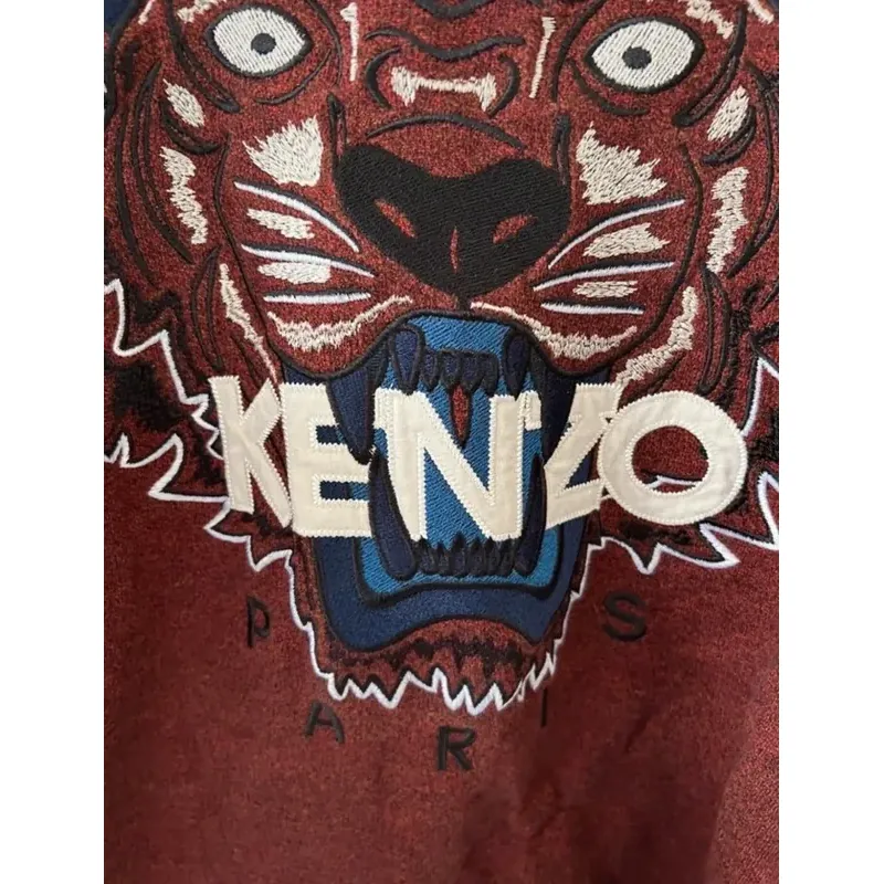 Áo sweatshirt Kenzo thêu đầu hổ màu đỏ đô burgundy 759712