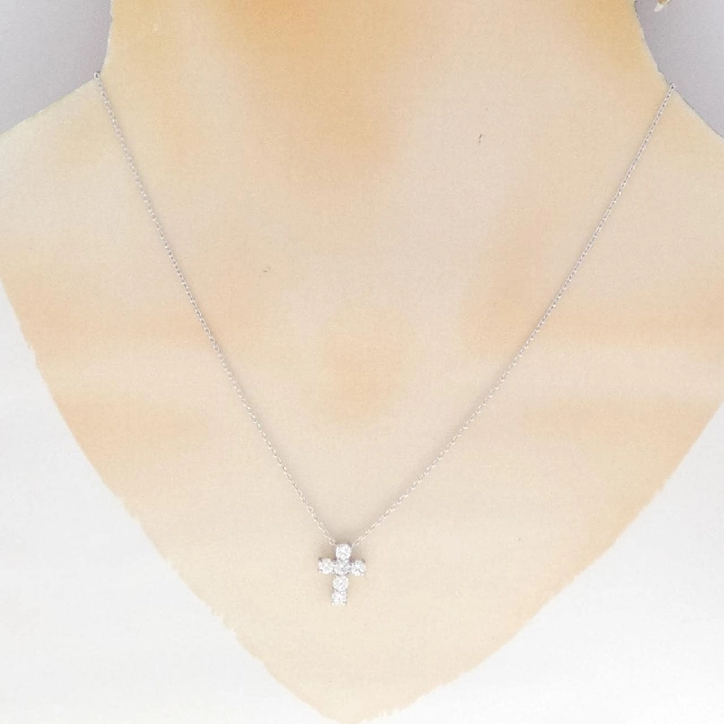 K18WG Dây chuyền kim cương chéo 0.60CT - Hàng hiệu chính hãng 862505