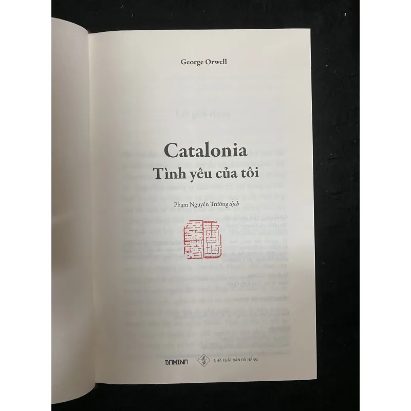 Catalonia - Tình yêu của tôi (George Orwell- Phạm Nguyên Trường),Bìa cứng có triện son nxb 1031247