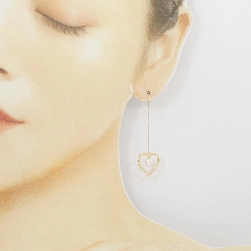 K18YG Bông tai ngọc trai Akoya hình trái tim 5.8mm - Hàng hiệu Chính hãng 868884