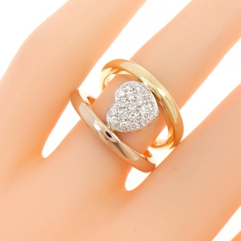 Nhẫn kim cương hình trái tim 3 màu K18 - Hàng hiệu Authentic 849541