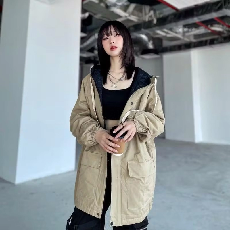 Áo Khoác Kaki Jacket Parka Nam Nữ Kaki Trần Bông Hoặc Lót Lông Just-P Form Rộng Top Women 498266