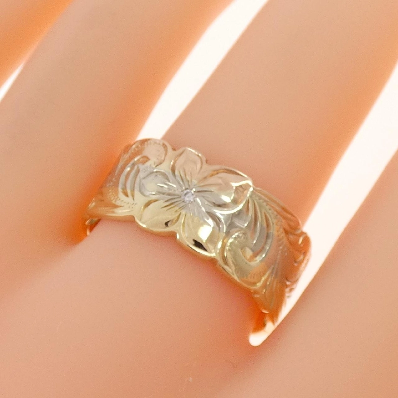 Nhẫn kim cương 14K ba màu 666010