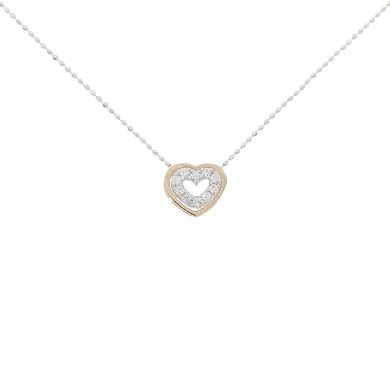 K18PG/K18WG 2WAY Mặt Dây Chuyền Hình Trái Tim Đính Kim Cương 0.09CT - Hàng hiệu Chính Hãng 860199
