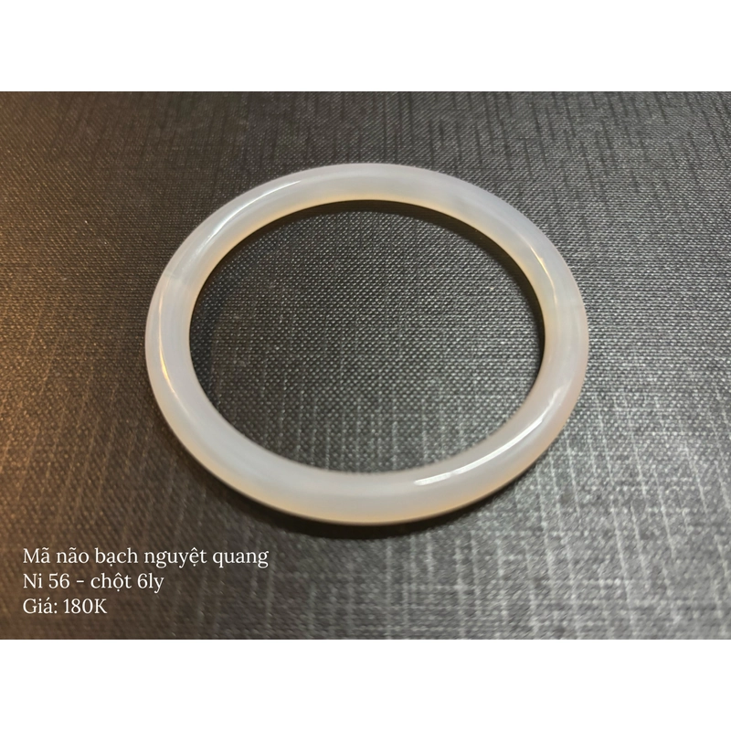 VÒNG ĐÁ MÃ NÀO TRẮNG (Bạch Nguyệt Quang) - Ni 56 - Chột 6mm 452766