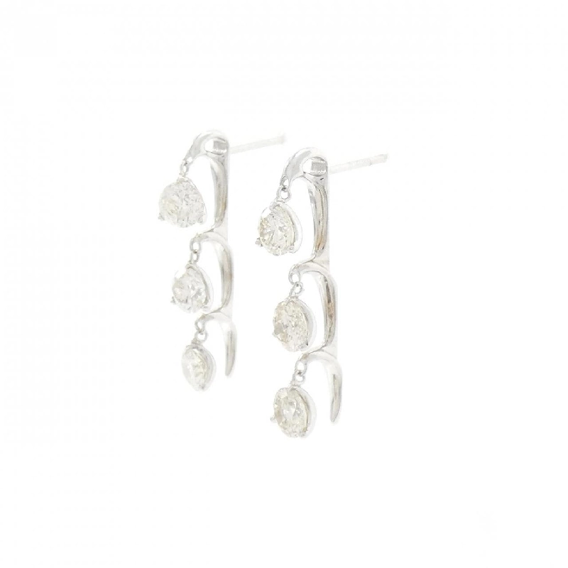 K18WG Bông tai kim cương ba viên 2.29CT - Hàng hiệu Chính hãng 871095
