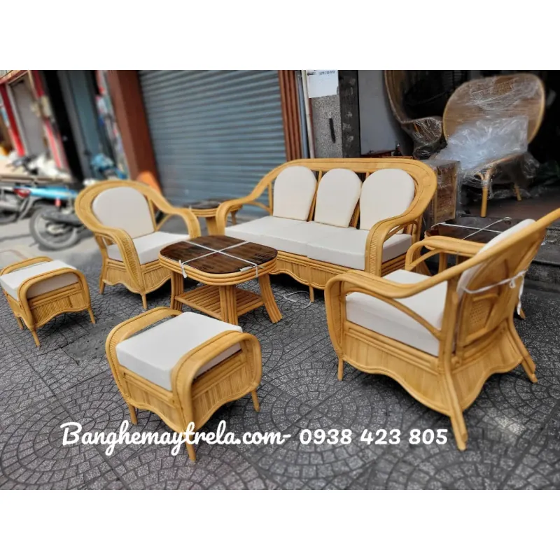 Bàn ghế sofa mây phòng khách cao cấp 574852