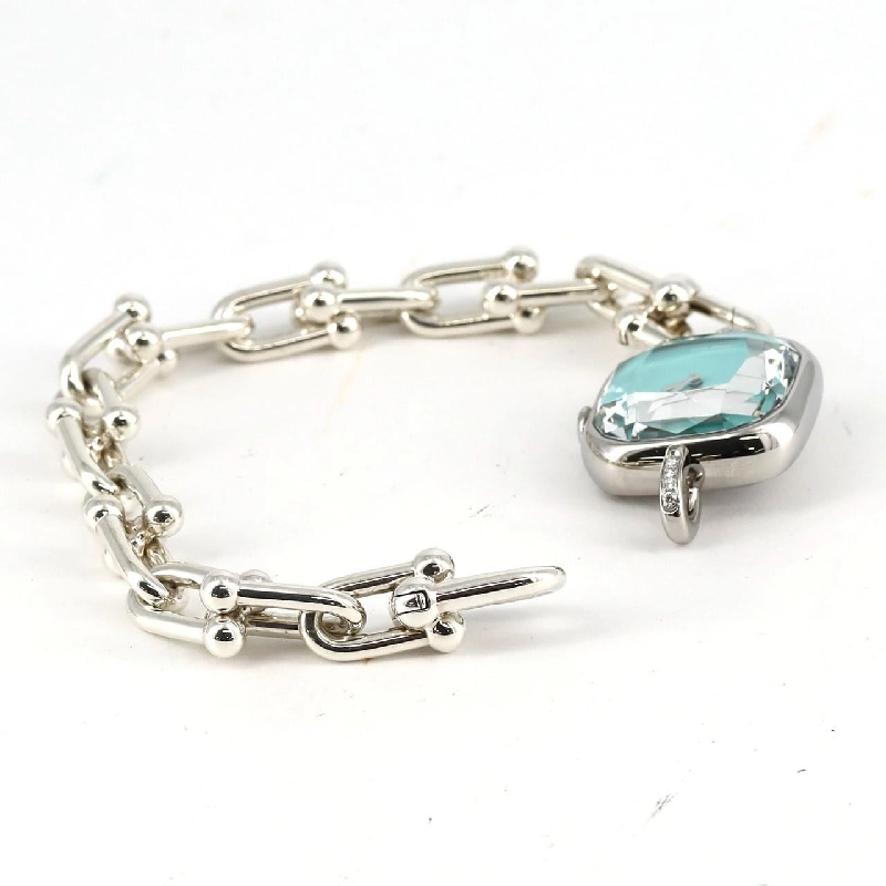 Tiffany Hardware Rug D Bracelet Size L 73331277 SS Quartz - Hàng hiệu Authentic 877469