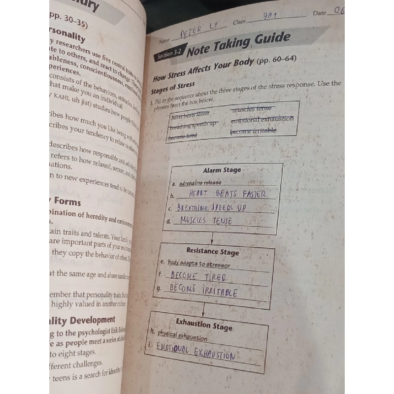 Health: Adapted Reading and note taking guide - Prentice Hall 929070