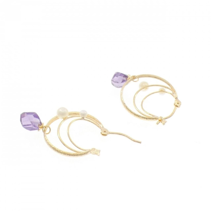 K18YG Amethyst Bông tai - Hàng hiệu Chính hãng 873059