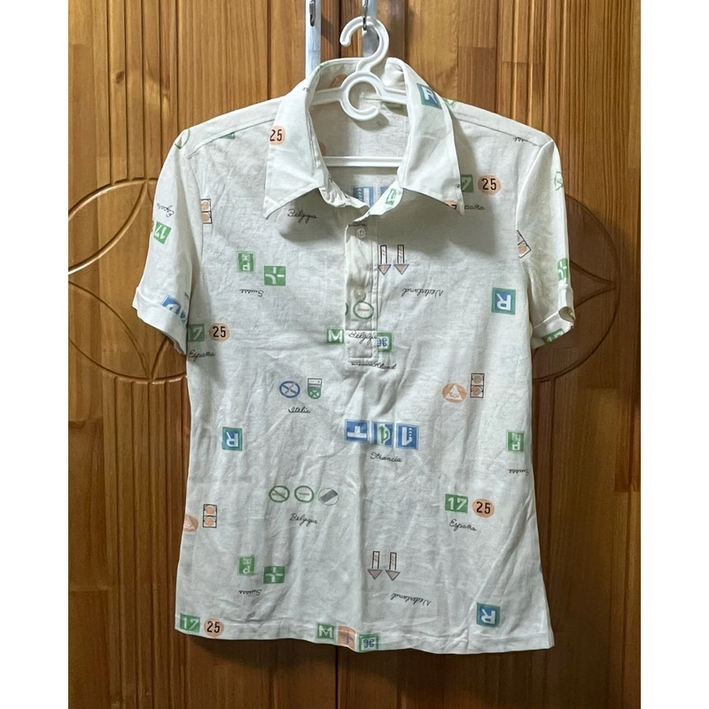 Áo thun nữ có cổ in hoạ tiết dưới 55kg 526150