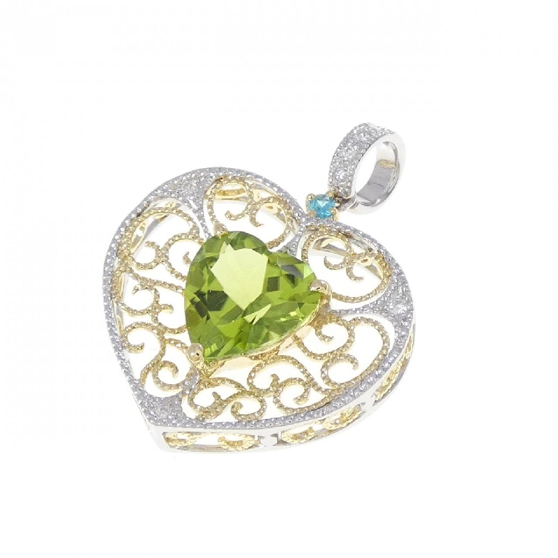 K18WG/K18YG Mặt dây chuyền hình trái tim Peridot 2.70CT - Hàng hiệu Chính hãng 866475