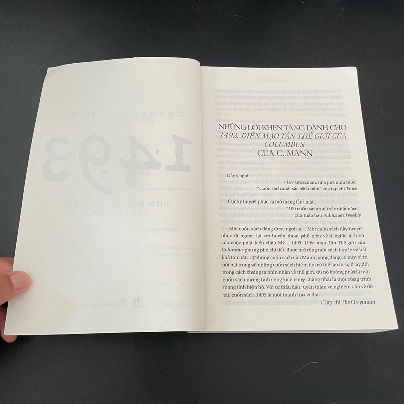 II Tựa sách: 1493 _ Diện Mạo Tân Thế Giới Của Columbus - CHARLES C. MANN - 2020 444603