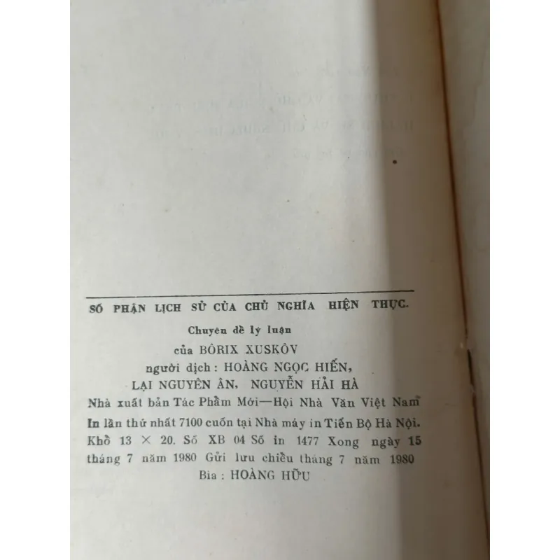 Số Phận Lịch Sử Của Chủ Nghĩa Hiện Thực - Bôrix Xuskov 731620