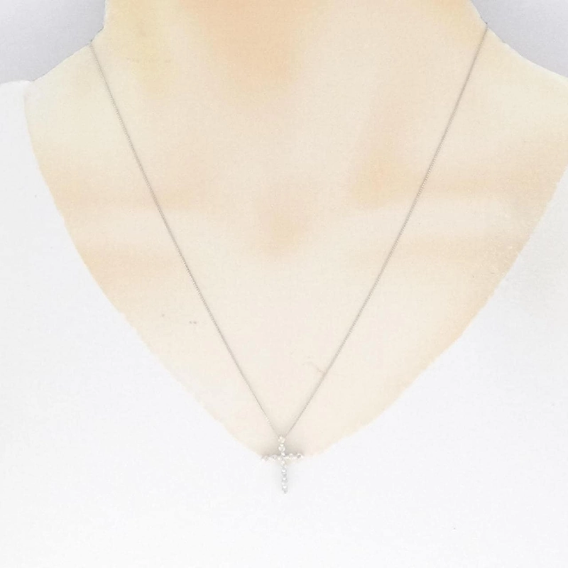 K18WG Dây chuyền kim cương chéo 0.26CT - Hàng hiệu Authentic 869059