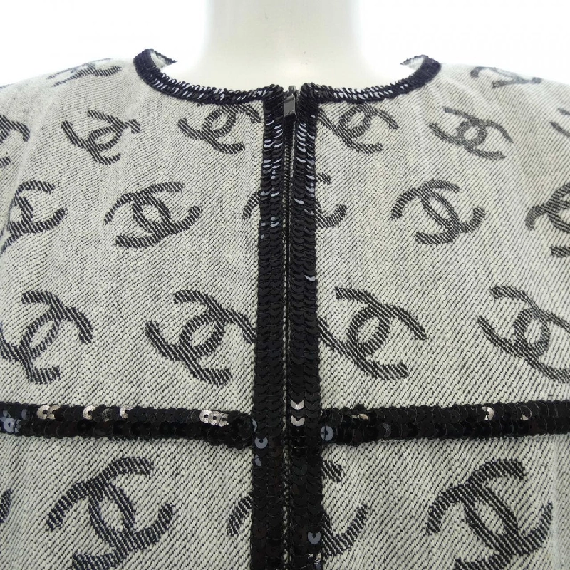 Áo khoác không cổ CHANEL 637183