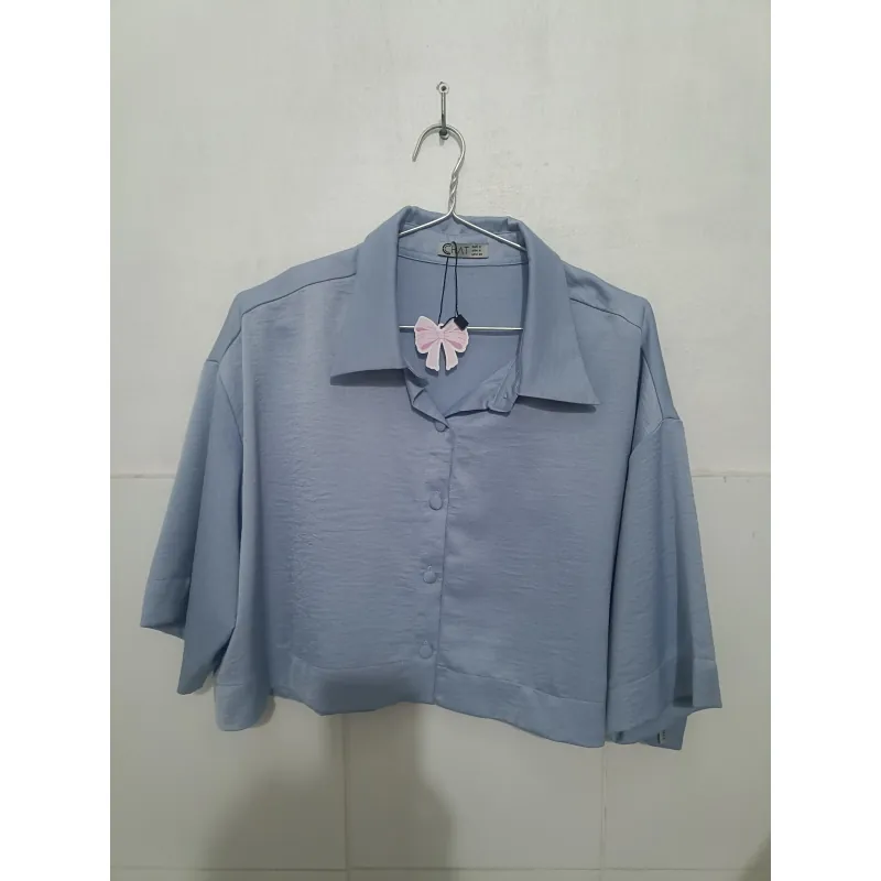 Áo sơ mi nữ tay lỡ màu xanh 1016675