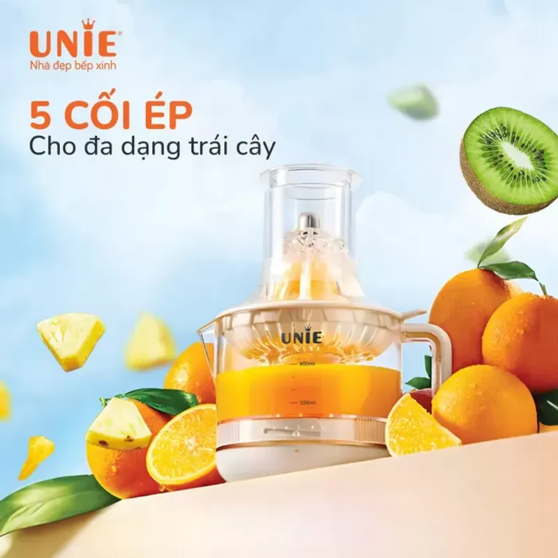 Máy vắt cam UNIE UJ550 dung tích 700ml, 5 cối ép đa dạng, dễ dàng vệ sinh 1044095