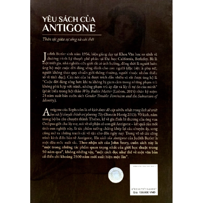 Phụ Nữ Tùng Thư - Yêu Sách Của Antigone - Thân Tộc Giữa Sự Sống Và Cái Chết - Judith Butler 279903