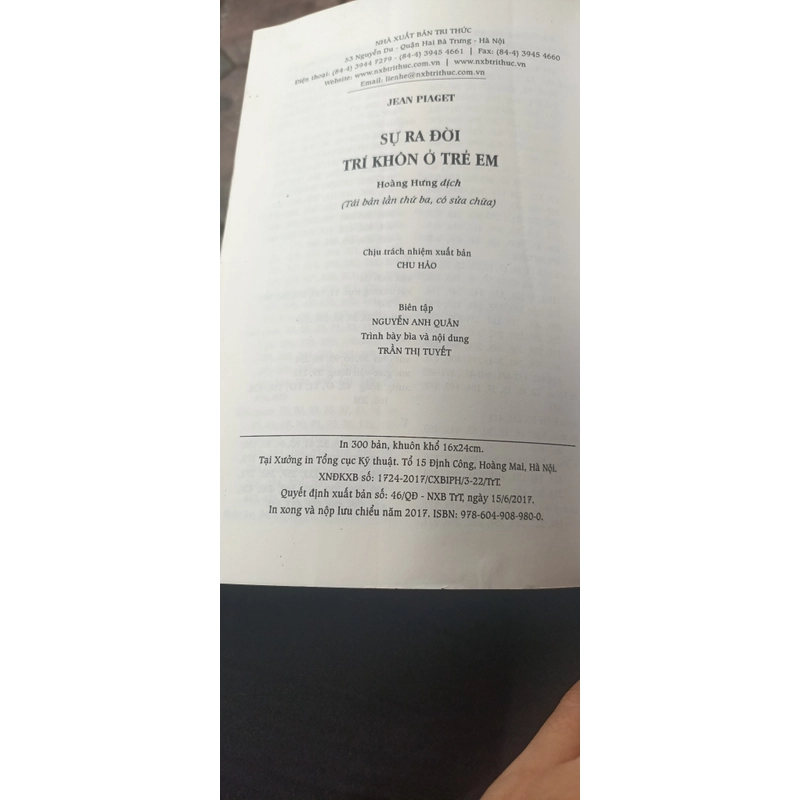 Sự Ra Đời Trí Khôn Ở Trẻ Em - Jean Piaget 544697