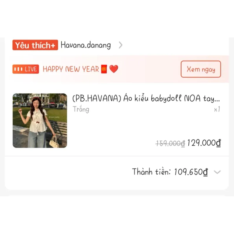 Áo kiểu babydoll tay bồng nhà havana 756900