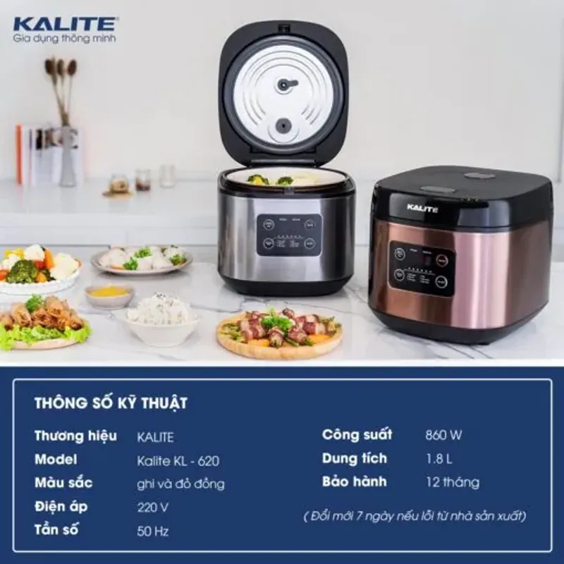 Nồi cơm điện đa năng Kalite KL-620 chính hãng tiết kiệm điện, mới 100% 572970
