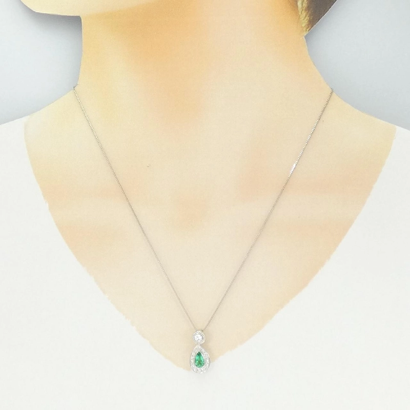 Dây chuyền ngọc lục bảo PT900/PT850 0.536CT - Hàng hiệu Authentic 858835