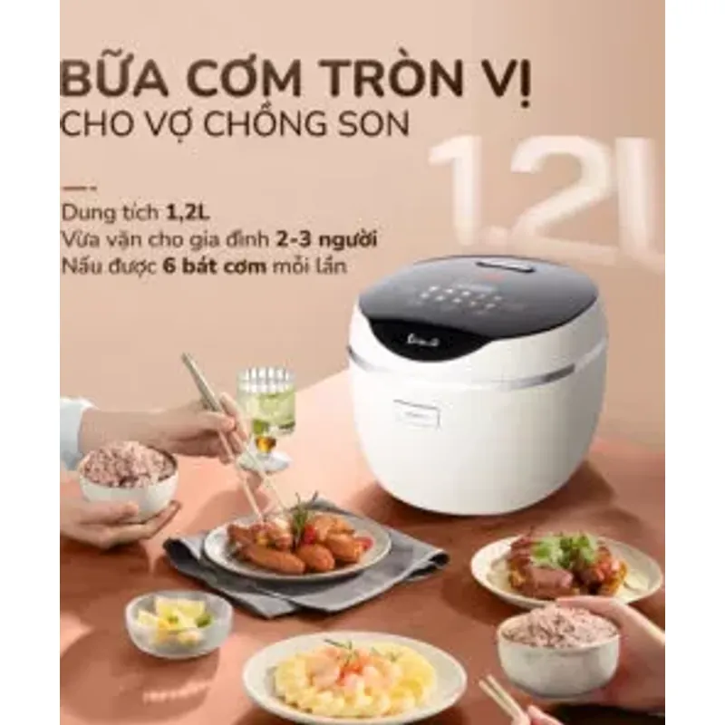 🍚 Nồi cơm điện tử UNIE URC612 – Lòng inox, nấu cơm giảm đường, dung tích 1,2L! 707449
