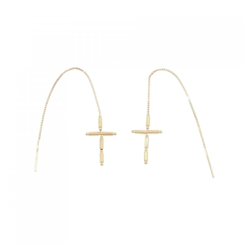 K18YG Bông tai hình chữ thập - Hàng hiệu Chính hãng 867539