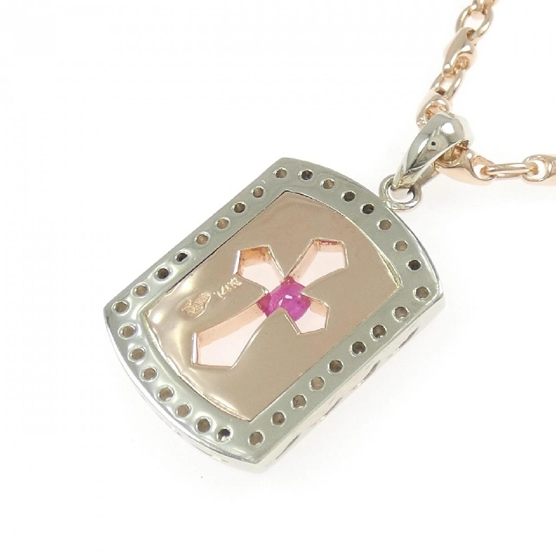 Dây chuyền ruby 14KPG/14KWG/585PG - Hàng hiệu Authentic 858878