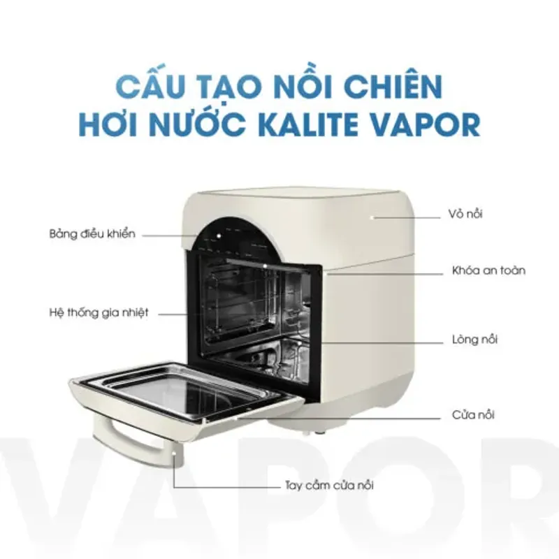 Nồi chiên hơi nước Kalite Vapor 4in1, 9 chế độ nấu tự động 588974