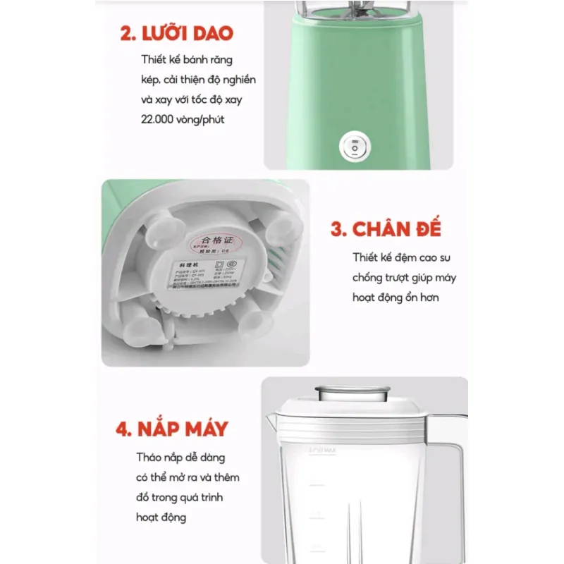 Máy xay sinh tố, thịt đa năng 3 in 1 1036821