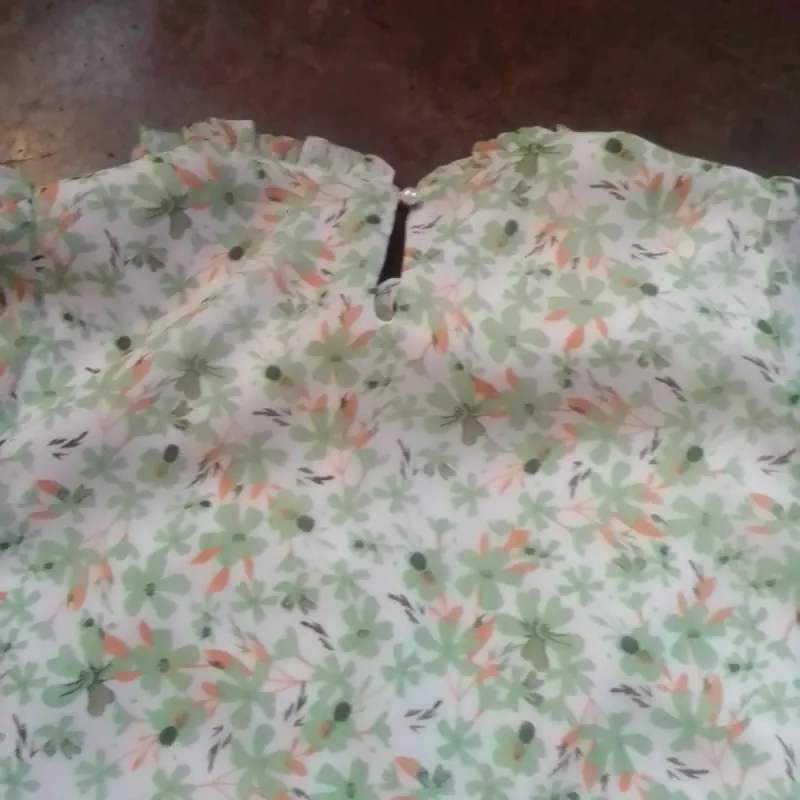 Áo kiểu voan size M màu xanh tay phồng Citimode 1013150