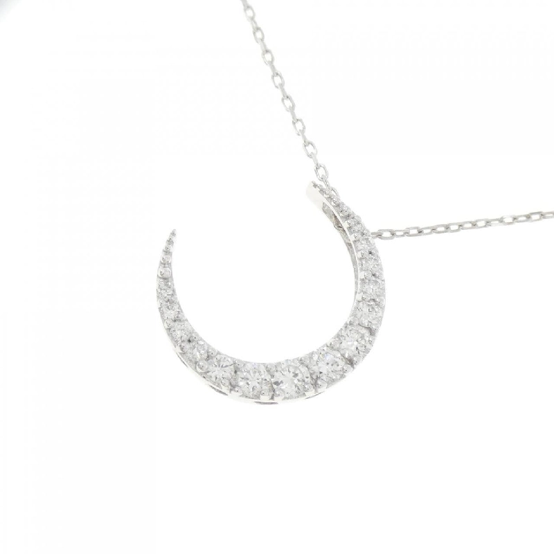 K18WG Mặt dây chuyền kim cương hình trăng 0.55CT - Hàng hiệu Chính hãng 864708