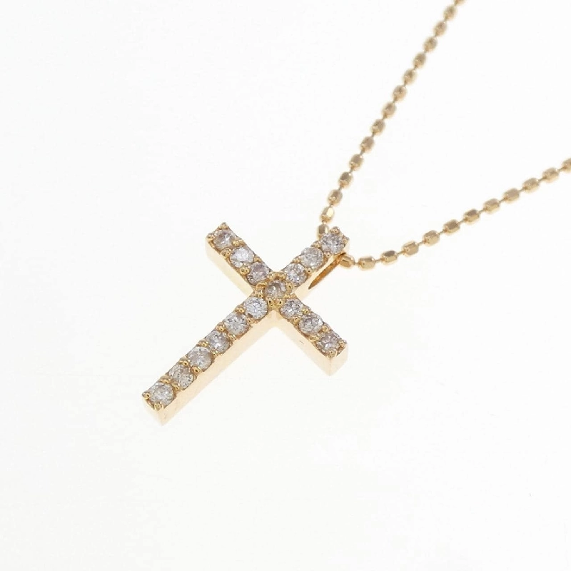 K18PG Dây chuyền kim cương hình chữ thập 0.13CT - Hàng hiệu Chính hãng 860152