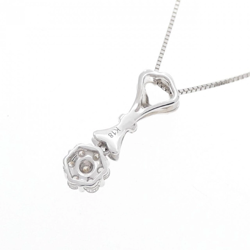 K18WG Hoa Kim Cương Dây Chuyền 0.18CT - Hàng hiệu Chính hãng 860837