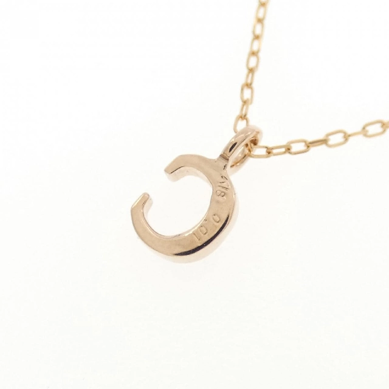 K18PG Chữ cái C Dây chuyền Kim cương 0.01CT - Hàng hiệu Chính hãng 866637