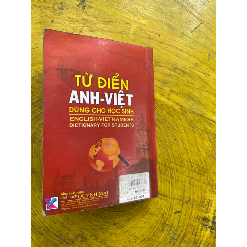 TỪ ĐIỂN ANH- VIỆT DÙNG CHO HỌC SINH 540016