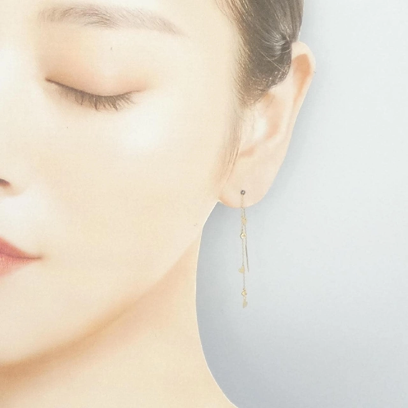 K18YG Bông tai Topaz Trắng - Hàng hiệu Chính hãng 866235