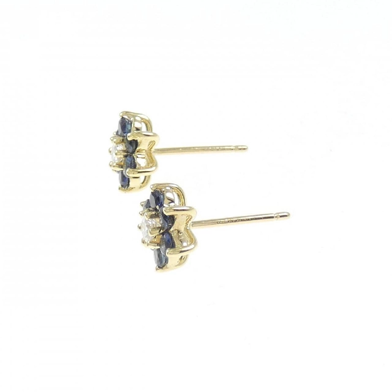 Bông tai hoa sapphire 750YG/K18YG - Hàng hiệu Authentic 871103