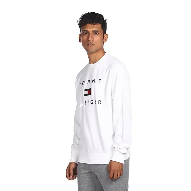 Áo sweatshirt Tommy Hilfiger trắng thêu logo 719776