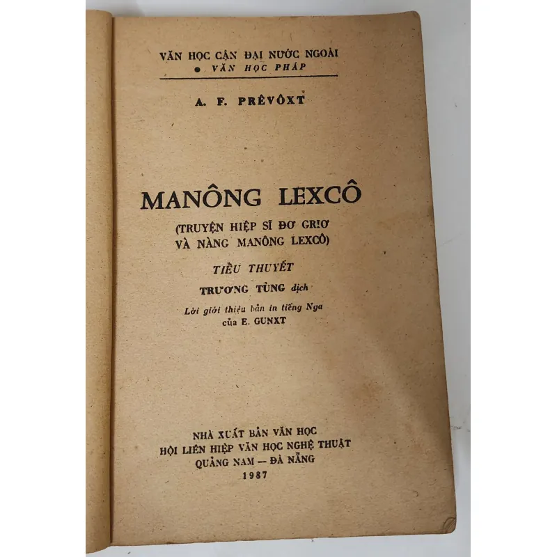 Tác phẩm VH cổ điển Pháp Manon Lescaut (Abbé Prévost) 791145