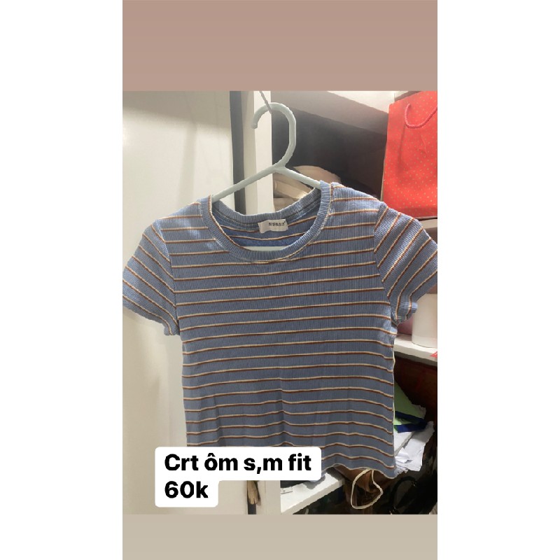 Áo croptop kẻ ôm 6528