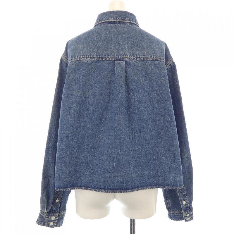 Áo sơ mi cropped denim wash đại dương liên minh CELINE 631271