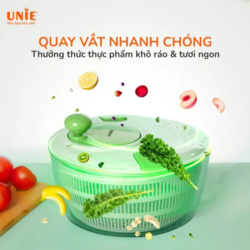 🥗 Bộ Dụng Cụ Quay Vắt Đa Năng UNIE US4000M 💧 Dung Tích 4L ⚙️ 7 Chức Năng Trong 1 675024