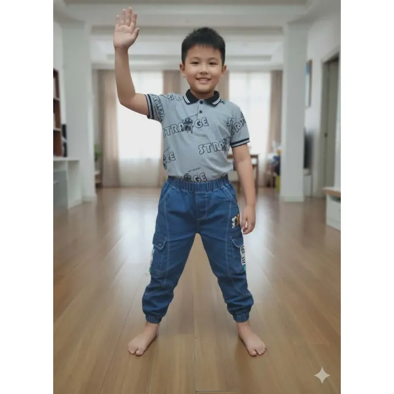 Set quần jeans áo thun cho bé tầm 30 ký 792993