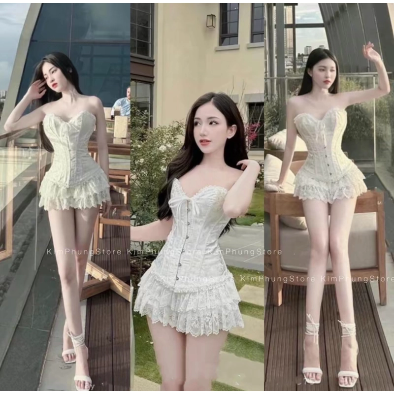 Set áo cúp ngực + váy 470772