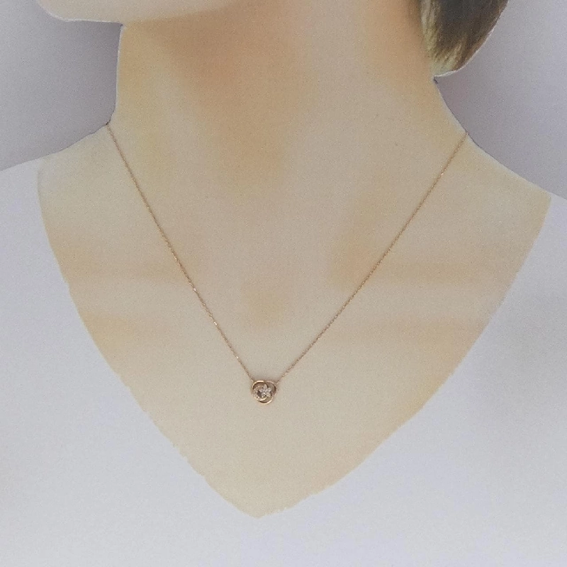 K18PG Mặt trăng × Ngôi sao Dây chuyền kim cương 0.06CT - Hàng hiệu Chính hãng 860530