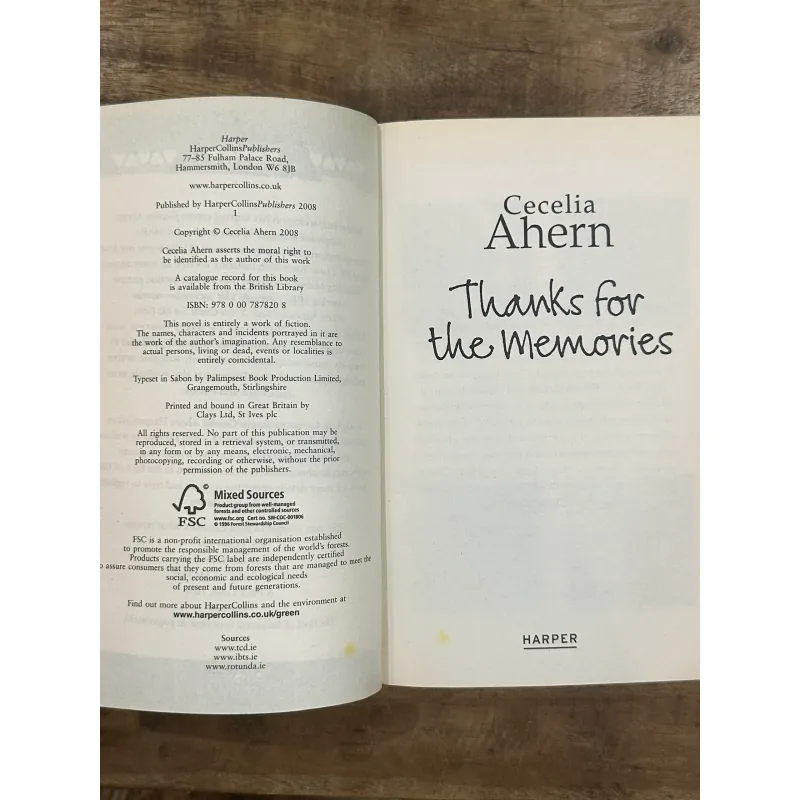 Thanks for the Memories - Cecelia Ahern 731661