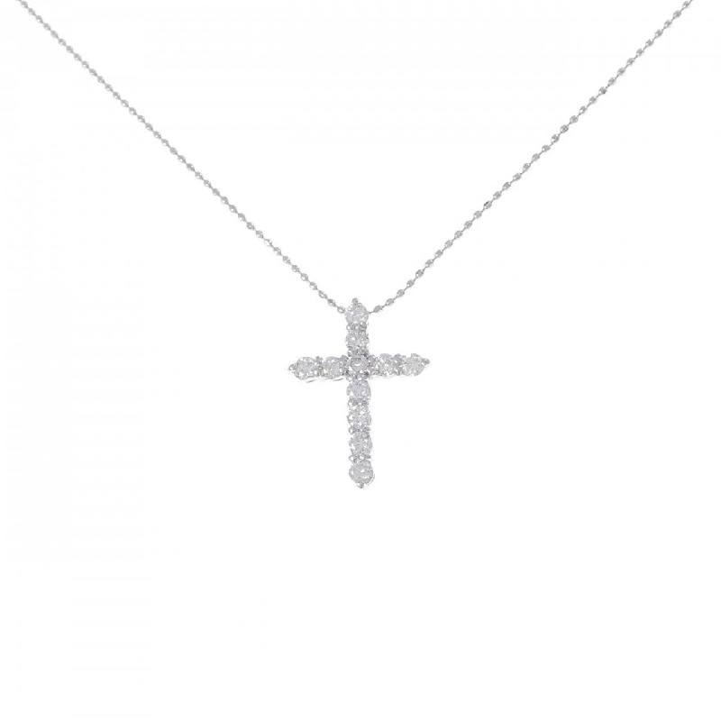 K18WG Dây chuyền kim cương chéo 0.50CT - Hàng hiệu Authentic 858338